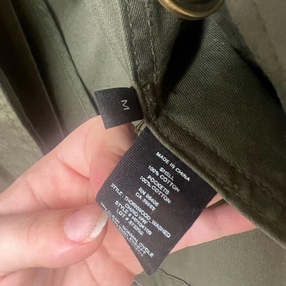 Theory Womens Utility Jacket Ruched Waist Collared Cargo Pockets Olive Green M - Picture 5 of 10